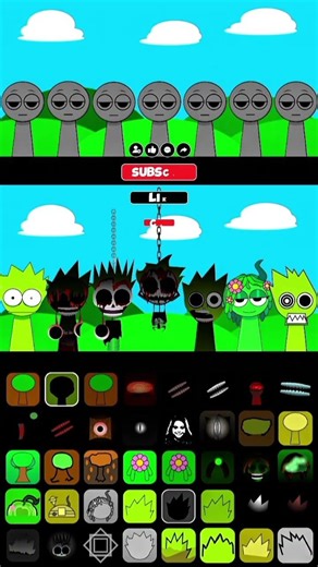 Owackx🟢👽 Sprunki Phase 1-14🎮🎮🔥#duomix #incrediboxsprunki #oc #shorts #funny #fyp #sprunki #owackx