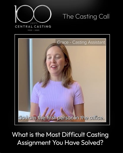 🎬 Casting Director Confessions: The Hardest Background Role I Ever Cast! 🤯 Ever wonder what happens when a production needs a truly unique or niche role filled? Our Casting Assistant Grace shares one of her most memorable and difficult casting challenges. It takes expertise, speed, and a massive talent pool to find the perfect background actor for every scene! #CentralCasting #CentralCasting100 #CastingDirector #BehindTheScenes #CastingChallenges #FilmProduction #BackgroundActor #100YearsOfCen