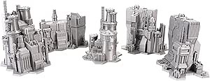 Tabletop Terrain 6mm Sci-Fi Cityscape Bundle 3 with Hexes for Miniatures Games Such as Epic Battletech Adeptus Titanicus (Bundle 3 with Hexes)