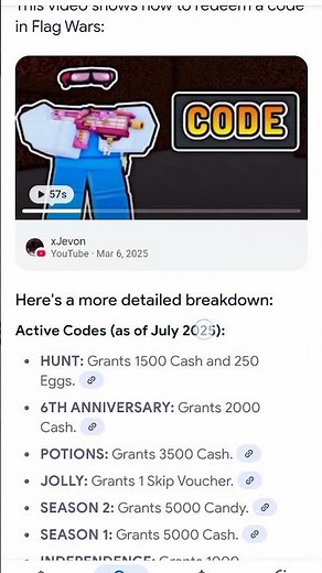 In roblox flag war codes