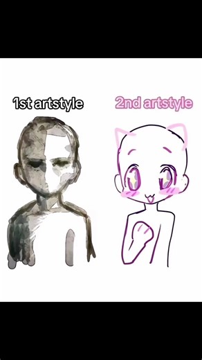 1st vs 2nd Artstyle pt.3 | #art #artstyle #arttrend #shorts
