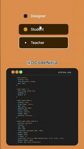 How to Create a Stylish Radio Button UI with Pure HTML & CSS | No JavaScript Needed!