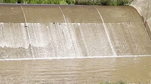 Watch as the Lake Kickapoo Spillway overflows