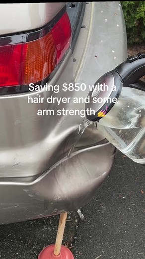 Now I can use that $850 to buy myself a Dyson RIGHT? #carrepair #dent #diyproject