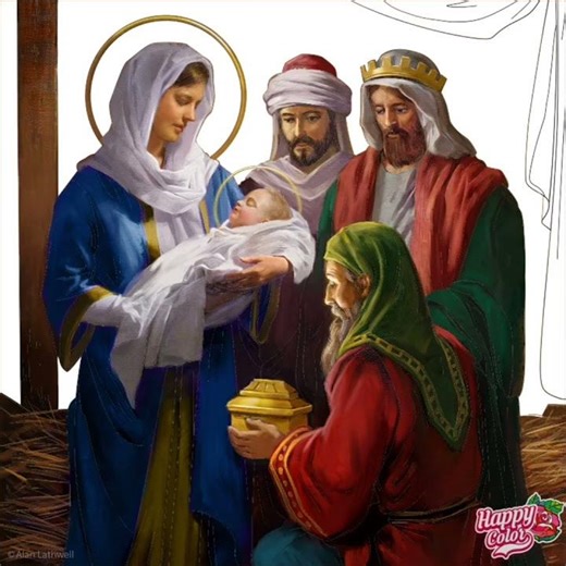 Satisfying Nativity Scene Coloring 🎨 | Christmas Bible Art ASMR