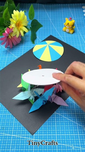 Paper Cup Carousel 🎠 | Mini Spinning DIY | Easy Aesthetic Toy Shorts