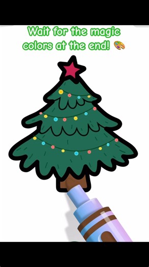 Draw and Color a Christmas Tree 🎄 Easy Holiday Coloring | Relaxing Art #shorts