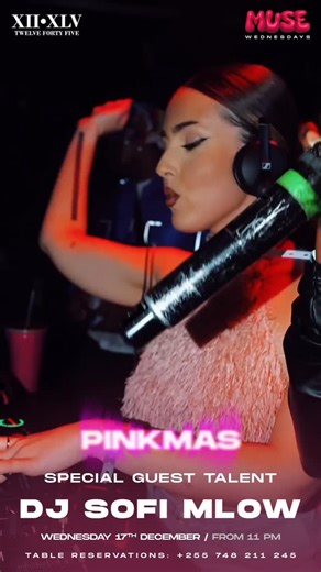 1245 Lounge, Bar and Restaurant || XII XLV on Instagram: "Girls….@sofimlow just made it clear! 💃 This Wed 17th Dec, she’s running the vibes for a Pinkmas takeover made just for you 💅. Dress Code: Pink with a little trouble! Book your table Via 0748211245 #1245tz #wheretheseriousplay #MuseWednesday"