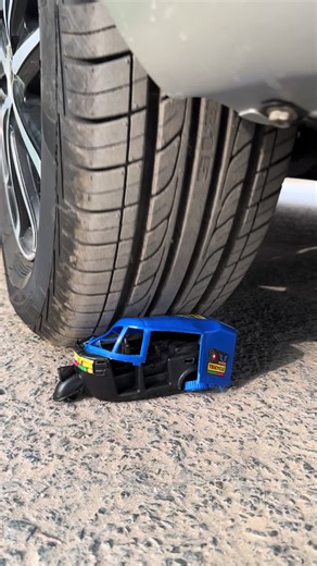 Crunch Time! See This Toy Truck Get Smashed by a Car#carslover #asmr #fyp #satisfyingvideo