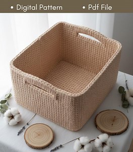 Easy Square Crochet Basket Pattern | Modern Crochet Storage Organizer | Beginner Home Decor Basket PDF Rustic Home Decor Digital Download - Etsy Canada