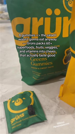 Be honest… when was your last vegetable? 😅 My GRÜNS greens gummies do the heavy lifting for me — 8 chews with 60  superfoods, fruits, veggies, vitamins, and adaptogens. Tastes like fruit snacks, works like daily greens. Perfect for tired moms, busy girlies, and anyone who needs a no-excuses nutrient routine. @Grüns #tiktokshopholidayhaul #tiktokshopcreatorpicks #grunsgummies #grun