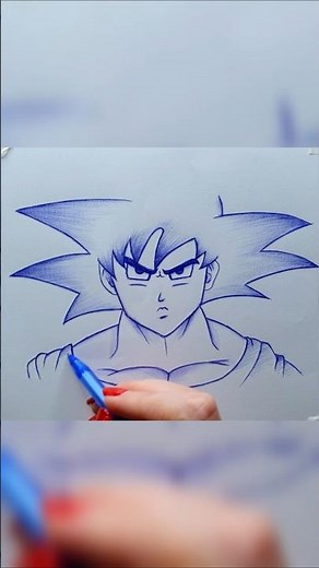 This Goku Drawing Turned Out INSANE 🔥 | Anime Drawing Short #shorts #animeeart