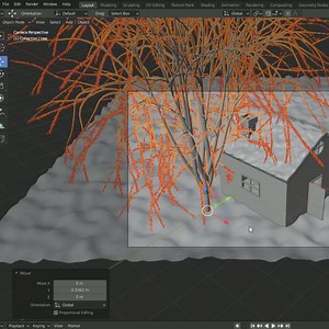 How to make winter night scene in Blender 2.9