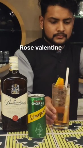 BARTENDER'S HUB on Instagram: "Valentine day four.. Rose valentine with Ballantine scotch whisky 🥂. #explorepage✨ #viralreels #trendingreels #love #bartender"