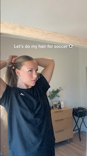 Soccer hairstyle for game day #soccer #hairtutorial #hairstyle