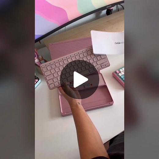 sorry but @Logitech ate gifted but not sponsored #techtok #techunboxing #desksetup #pinksetup #wfh