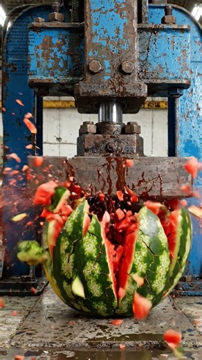 Watermelon vs Hydraulic Press 🍉😱 #hydraulicpress #water #ganpatibappamorya
