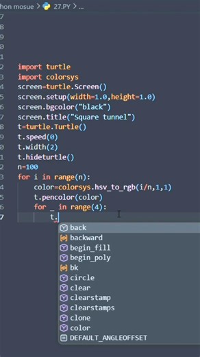 Python Trutle animation #python #pythontutorial #pythonprogramming #coding #codingforbeginners