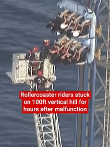 A rollercoaster in Texas malfunctioned whilst riders were 100ft in the air, leaving them stuck for hours on Thursday (28 May).