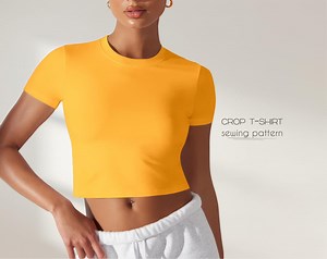 Cropped Top Pattern Beginner Crop T-shirt Sewing Pattern, XS - 4XL, Women's Plus Size Top Pattern, PDF Digital Patterns, Instant Download - Etsy