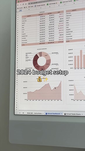 let's setup our 2024 budget together 💰✨ link is in my bio to this spreadsheet #budgetwithme #2024budget #budgeting #budgetsetup #moneygoals