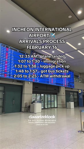 Inumaga na ko sa airport 😭 - 🔗 I linked my itinerary, plus the tours and hotels I booked on my bio so you don’t have to search. 📌 Tip: use the promo code CLAAARIZEKLOOK to get 5% discount when booking hotels and activities on Klook 🧡 - #creatorsearchinsights #incheonairport #limousinebus #dongdaemun #solotravel