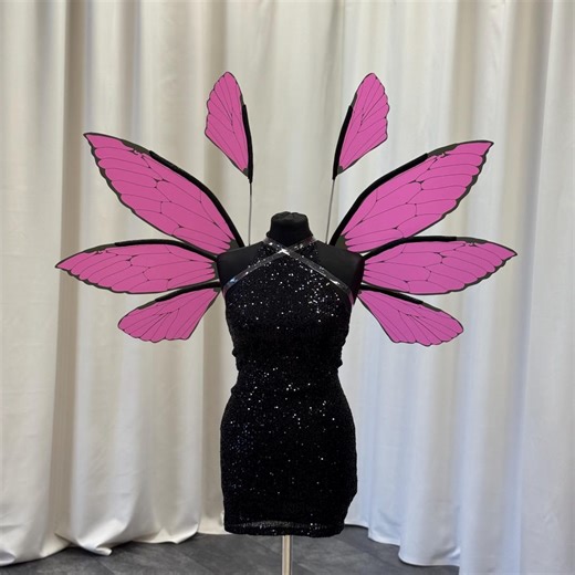 Pink Butterfly Elf Fairy Wings Adult Cosplay, Magenta Plastic Costume Wings - Etsy