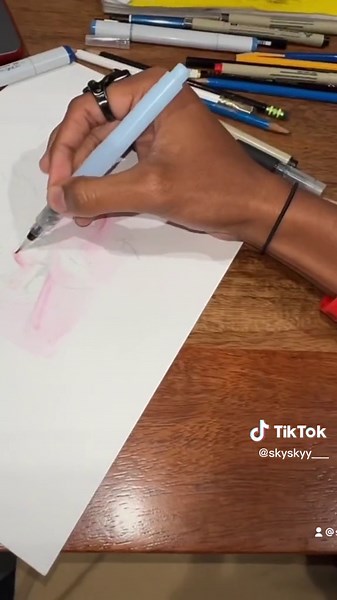 Sky’s Studio (Vol. 1) #blackartistsoftiktok #art #watercolor #marker #skystudio