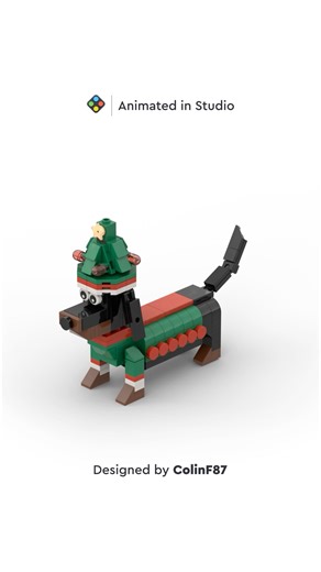 Animated in BrickLink® Studio™ | Christmas Dachshund