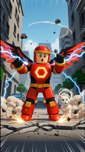 Roblox IRON Saves the City! (Drone Monster Fight) #roblox #robloxshorts #youtubeshorts