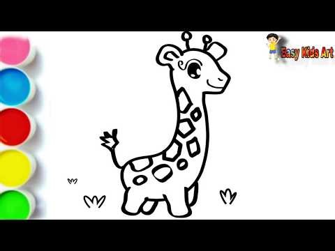 🦒 How to Draw a Cute Giraffe Easy Step by Step for Kids