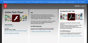 Adobe mahnt auf Download-Seite: Flash-Support bald zu Ende