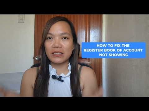 How to fix the register book of account not showing | Elizabeth Veloso