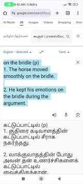 English to tamil tutorial - Day 26 - 2026 | on the bridle (Phrase)| Learn with RamkumarGR