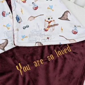 Personalized Wizard Blanket, Custom Little Wizard Swaddle, School of Magic Gift, White Owl Mail, Harry Wizarding School, Hp Nursery - Etsy