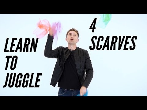 Learn to juggle with 4 Scarves, Intermediate Juggling Tutorial