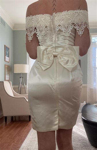 Vintage Jessica Mcclintock Ivory Lace Dress, Sequin Bow Back, Size 9/10 (modern 4) - Etsy