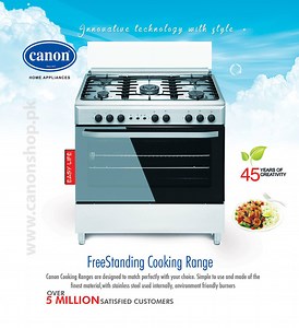 Canon Free Standing Cooking Range Innovative Technology with Style! Canon Cooking Ranges are designed to match perfectly with your choice. Simple to use and made of the finest material with stainless steel used internally, environment friendly burners. | Canon Appliances
