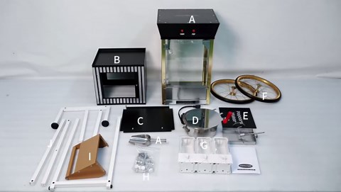 Popcorn Popper Machine 8 OZ Vintage Professional Popcorn Maker Theater Style Movable Popcorn Cart with Three Storage Candy & Kernel Dispenser, Nonstick Kettle Serving Scoop for Home Use Movie Nights