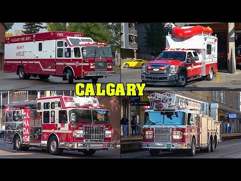 CALGARY FIRE DEPARTMENT | Fire Trucks Responding: WATER RESCUE, HAZMAT & HEAVY RESCUE | Compilation!
