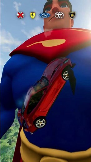 Cars VS Superman 🦸 🚗 | BeamNG.drive #shorts