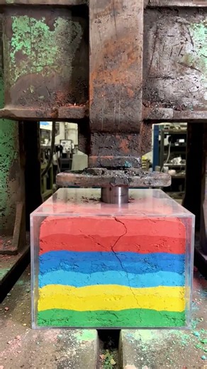 Hydraulic Press vs Color Powder Layers Satisfying Crush #crushing #crush #crushingvideo #experiment