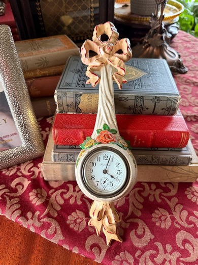 Antique Wall Clock, Ingraham Cast Iron Bows & Flowers - Etsy