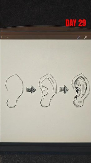 How to draw ears the easy way ✍️ (Day 29)