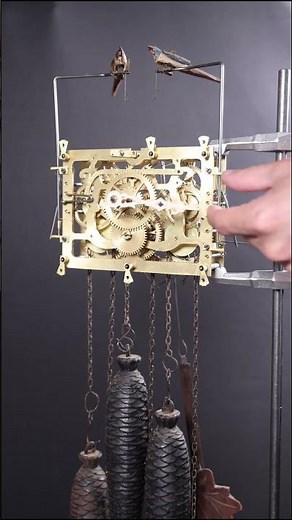 Testing Antique G K Quail Cuckoo Clock Movement with Mystery Bellows