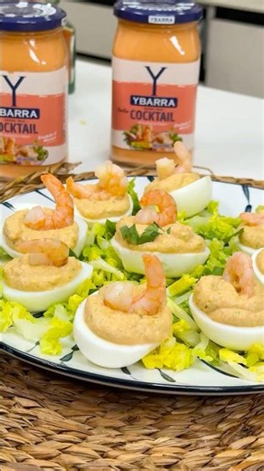 How to make garlic shrimp deviled eggs