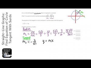 Straight-Line Graphs: Find Equation of Tangent & Surds (Grade 9) - OnMaths GCSE Maths Revision