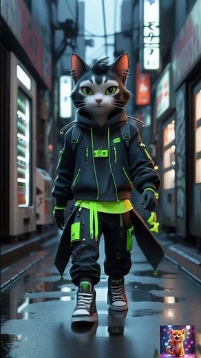 🎌✨ TokyoStyle – Harajuku Cat Family Walks Like Models in Japan! 🇯🇵🐾 #shorts