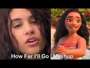 How Far I'll Go Ft. Auli'i Cravalho & Alessia Cara | Mashup (lyric Video)