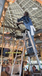 A storm in July 2023 was especially destructive as it blew through Glen Echo Park (U.S. National Park Service) in Montgomery County, Maryland. A year and a half after the storm, crews were back to reinstall the carousel's four horses and giraffe that were damaged. Restoring those animals wasn't easy. Learn more about the process to getting the full carousel back on WTOP: https://wtop.com/montgomery-county/2025/03/historic-glen-echo-carousel-gets-back-5-missing-animal-figures/ | WTOP News